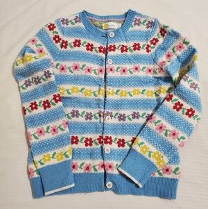 Mini Boden Light Blue Floral Cardigan